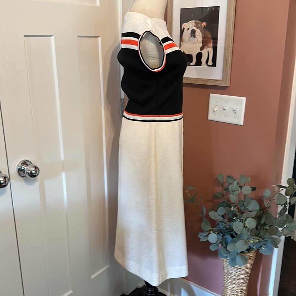 Vintage Bleeker Street polyester blend back zipper 10 capped sleeve knit dress - Picture 6 of 16